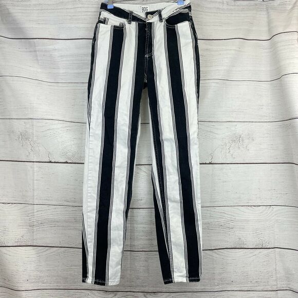 BDG Denim - BDG Urban Outfitters MOM Jeans Striped Size 25 Black White Denim Jeans Pants